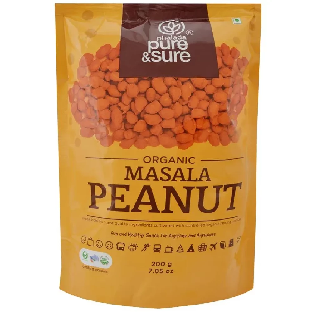 Phalada Pure & Sure Organic Masala Peanut - Fun & Healthy Snack, 200 g Pouch-1.webp